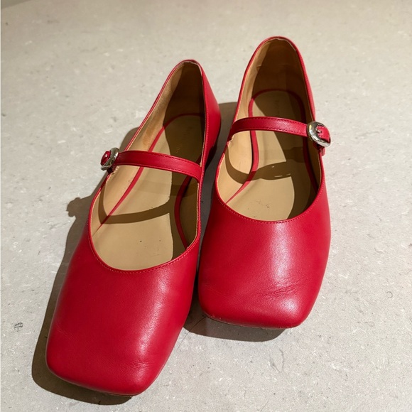 Reformation Red Mary Jane Flats - Picture 2 of 7